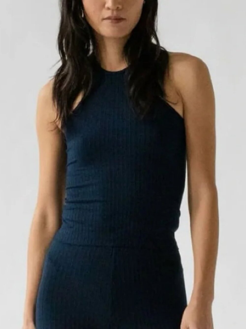 James Street Co Ribbed Razor Tank in Blue Medium NWT